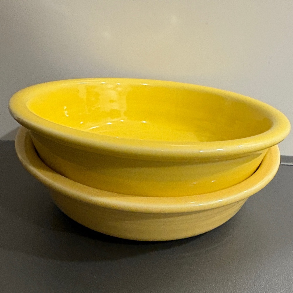 Fiesta USA Yellow Bowls Two Vintage 7” diameter
